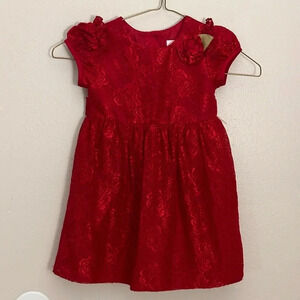 Toddler girl wonder nation Holiday Lace christmas red dress 3T